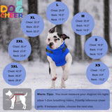 Dogcheer Dog Coat with Harness, Waterproof Warm Dog Winter Jacket with Pockets, Reflective Pet Fleece Jacket Turtleneck Snowsuit for Small Medium Large Dogs - Blue, 2XL