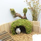 SanmooAio Hamster Hideout - Large, Natural Moss, Handcrafted for Syrian Hamsters, Rats & Guinea Pigs, Safe & Eco-Friendly