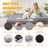 ondware Foldable Human Dog Sofa Bed, 73x42x10 in Plush Pet Bed with Egg Foam Mattress, Portable Dog Bed for Adults, Camping Indoor Use