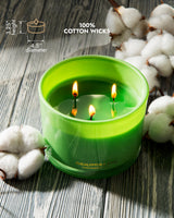 96NORTH Luxury Eucalyptus & Sage Soy Candle | Large 3 Wick Jar Candle | Up to 40 Hours Burning Time | 100% Natural Soy Wax | Housewarming Gift for Men and Women