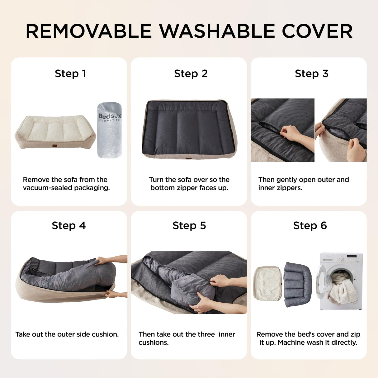 Bedsure SupportMax™ XL Orthopedic Dog Beds Large Sized Dog - Extra Thick Supportive Dogs Couch with Waterproof Washable Cover, Extra Large Comfort Pet Sofa with Soft Sherpa & Nonskid Bottom, Grey, 42"
