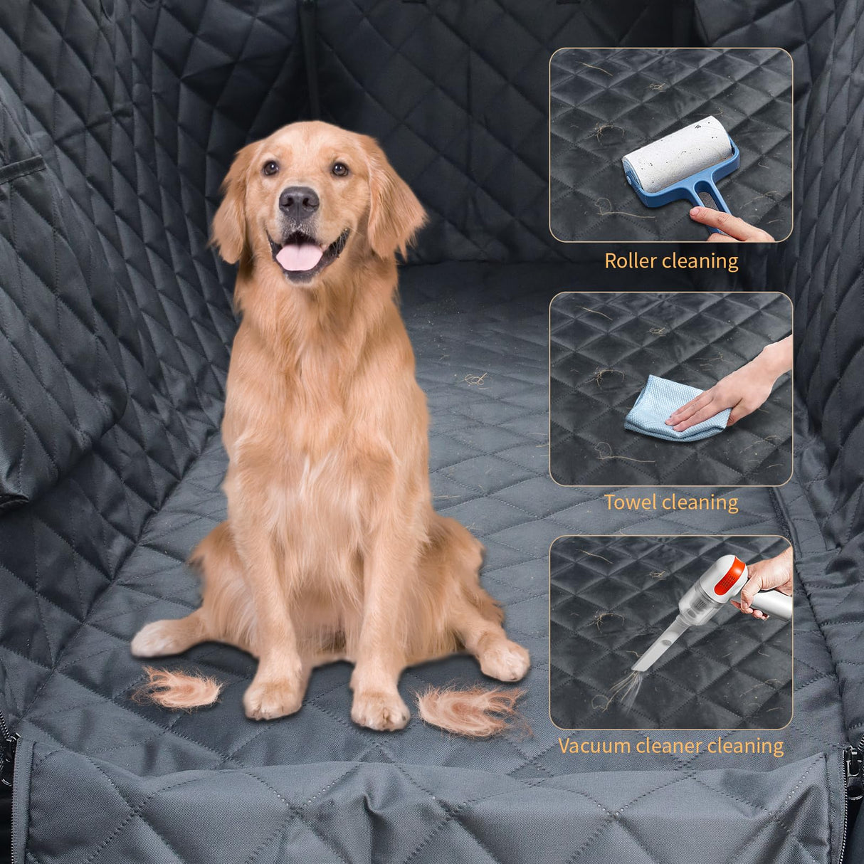 Viaviat Dog Car Seat Cover,Pets Back Seat Extender,600D Heavy Durable 100% Waterproof Scratchproof Soft Dogs Hammock, Nonslip Backseat Protector for Cars Trucks SUVs