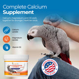UnRuffledRx™ Bird Calcium Plus with Magnesium and D3, Dissolves Clear and Tasteless in Water, Supports Bone, Muscle, Feather and Egg Health, 45 Servings, Made in FDA-Registered USA Facility