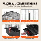 VEVOR 41-inch Open Top Large Parrot Bird Cage, Hanging Bird Cage for Parakeets Finches Canaries Lovebirds Cockatiels Budgies Small Quaker Conures Travel Pet Flight Birdcage with Swing and Perch