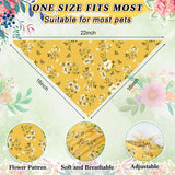 Geyoga 240 Pcs Spring Dog Bandanas Bulk St Patricks Pet Bandanas Adjustable Easter Triangle Dog Grooming Scarf Bibs Kerchief for Small Medium Large Cats Pet Costume(Floral)