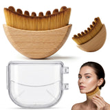 Premium Lymphatic Contour Face Brush for Sculpting - Lymphatic Drainage Massager - Wooden Tool for Face - Anti-Puffiness - Detox & Lift - Ergonomically Designed to Fit The Skin Precisely
