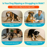 Steady Paws Anti-Slip Socks for Dogs - Breathable & Washable Non Slip Grippy Socks, Rubberized Paw & Adjustable Strap, Secure Fit to Prevent Slipping, Paw Protection for Senior Dogs, 4 Pack (Size XL)