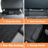 PETICON Waterproof Front Seat Car Cover 2 Pack, Full Protection Dog Car Seat Cover with Side Flaps, Nonslip Scratchproof Captain Chair Seat Cover Fits for Cars, Trucks, SUVs, Jeep, Black