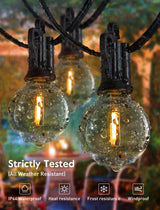 Brightown 200FT LED Outdoor String Lights - Patio Lights with 100 Shatterproof Clear Dimmable Edison Bulbs, Waterproof Connectable Hanging Lights for Outside Backyard Porch Party Christmas Decoration