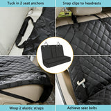 SNZ Waterproof Dog Car Seat Cover for Back Seat, Pet Seat Protector with Non-Slip Backing & Fashion Pattern, Fits Cars Trucks SUVs Universal Bench Seat Cover Incidentally Dog Seat Belt 3 Piece Set