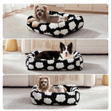 JOEJOY Large Dog Beds Large Sized Dog, Rectangle Washable Orthopedic Pet Bed with Removable Zipper Cover, Cute Soft Calming Puppy Pet Bed with Jacquard Shaggy Plush & Non Skid Bottom