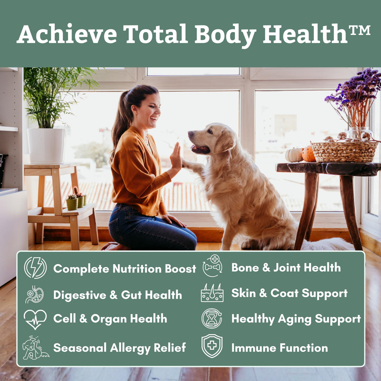 Wholistic Pet Organics Canine Complete - Dog Multivitamin Powder - 1 Lb - Daily Dog Vitamins and Supplements for Homemade Food - Immune System, Skin, Coat & Overall Health - All Breeds - 45 Scoops