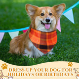 Bunnycool 72 Pcs Plaid Dog Bandanas Bulk Triangle Scarf Cat Bibs Puppy Scarf Stripe Bandanas for Puppy Cat Birthday Party Costume