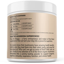 Load image into Gallery viewer, Wonder Paws Immune Support Mushroom Powder for Dogs – Organic Mushroom Complex for Immunity, Cognition, Cellular Health, Longevity - With Turkey Tail Mushroom for Dogs, Reishi &amp; Lions Mane – 90 Scoops
