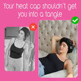 Deep Conditioning Cordless Heat Cap for Spa Care at Home, Gel Thermal Technology for Scalp Treatment, Natrual Hair Steamer Gel Cap, Black