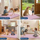 Smiry Dog Door Mat for Muddy Paws 47x24, Absorbs Moisture and Dirt Doormat, Non-Slip Washable Quick Dry Chenille Front Door Mat Indoor Entrance, Entryway Carpet for Inside Floor, Dusty Rose