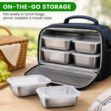 5 PCS Stainless Steel Storage Container Sets - Clear Lids, Stackable Food Storage | Kitchen Containers, Fruit & Snack Organization (Multi-Use)