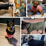 K9meme Large Dog Sweater, Classic Cable Knit Warm Dog Sweatshirt with Reflective Yarn for Girl Boy, Halloween Fall Winter Coat Turtleneck Pullover Clothes Apparel for Small Medium Large Dogs (Pink L)