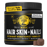 Medical-Strength Hair Skin & Nails Dog Chews | Vitamin A Retinol & B3 Niacinamide for Dogs | EPA Omega 3 for Dog | Relieve Itching, Flaky Skin & Brittle Nails | 90 Chews