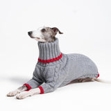 ESCCBOO Italian Greyhound Clothes, Warm Sweater for Whippets, Dog Onesie, Two-Legged Turtleneck Warm Sweater for Small Medium Dogs (Small, Grey)