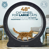 Nordic Beast 48'' XL Cat Wheel – Safe, Quiet & Stable Exercise Wheel for Large Indoor Cats up to 45 lbs – 15.7'' Extra-Wide Surface Fits 2 Cats Side by Side & Prevents Wobbling, 1-Year Warranty