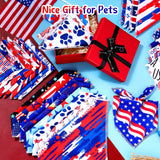 Paterr 100 Pieces Patriotic Dog Bandanas Bulk 4th of July Independence Day Pet Handkerchief Memorial Triangle Bibs Kerchief Adjustable Washable Pet Scarf Accessory for Small Medium Puppy Cats