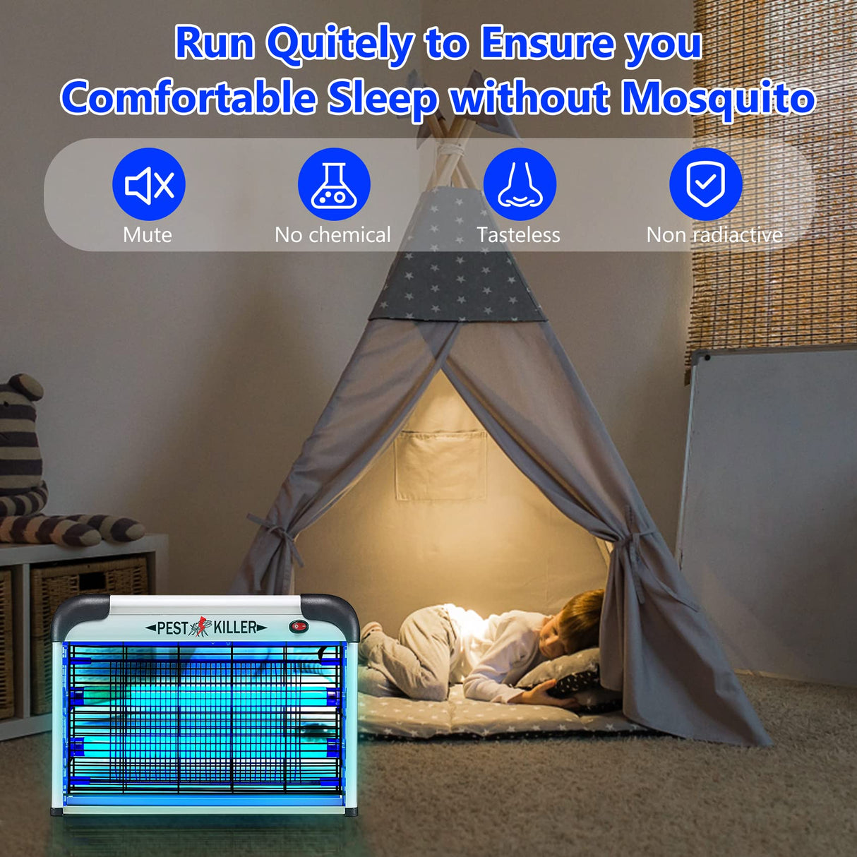 Pest Killer Bug Zapper, Powerful 20W 2800V Electric Mosquito Insect Zapper Indoor Plug-in, Fly Trap Mosquito Killer Repellent UV Light Lamp, Home Pest Control Gnat Moth Catcher Eliminator Eradicator