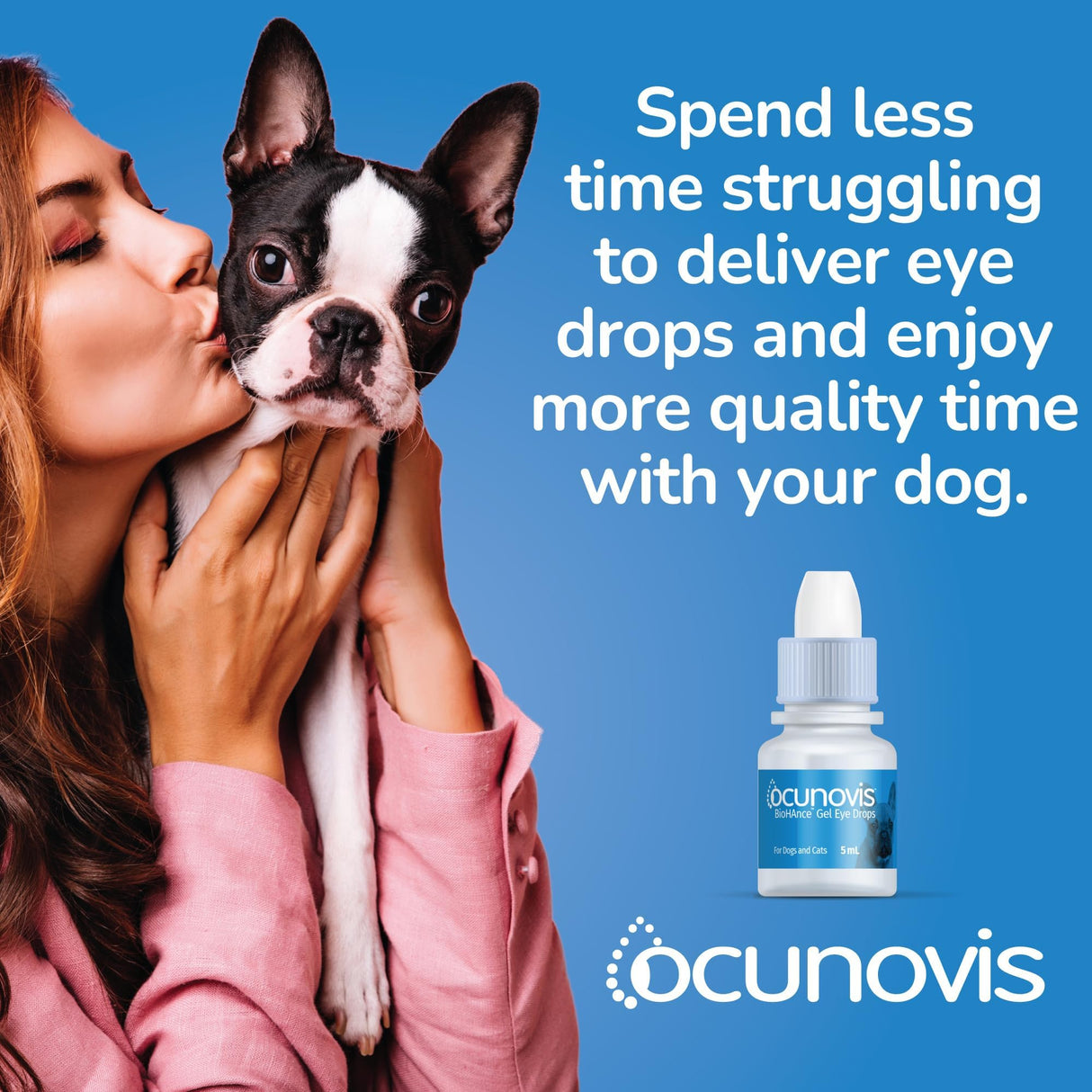 Sentrx - Ocunovis Gel Eye Drops for Dogs and Cats with Dry Eyes, Hydrating Cat and Dog Eye Drops with Hyaluronic Acid, Non-Blurring and Non-Stinging Artificial Tears, 5 ml, 3 Pack