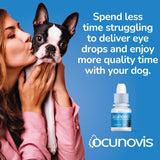 Sentrx - Ocunovis Gel Eye Drops for Dogs and Cats with Dry Eyes, Hydrating Cat and Dog Eye Drops with Hyaluronic Acid, Non-Blurring and Non-Stinging Artificial Tears, 5 ml, 3 Pack