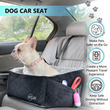 PETLUXE Dog Car Seat – Soft and Comfy Dog Booster Car Seat for Small, Medium Dogs Weighing Up to 30 lbs – Washable and Detachable Puppy Booster Seat with Strap and Pocket – Pet Travel Essential