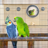 CooShou Parakeet Nesting Box Cockatiel Nesting Natural Pine Bird Nest Bird Breeding Box House Acrylic Transparent Bird Box with Detachable Wooden Board for Lovebirds Cockatiel Budgie Conure Parrot XL