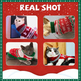 BWOGUE 2 Packs Cat Christmas Sweater Christmas Dog Sweaters Pet Cat Winter Knitwear Warm Clothes Pet Reindeer Snowflake Pet Sweaters for Kittys and Small Dogs