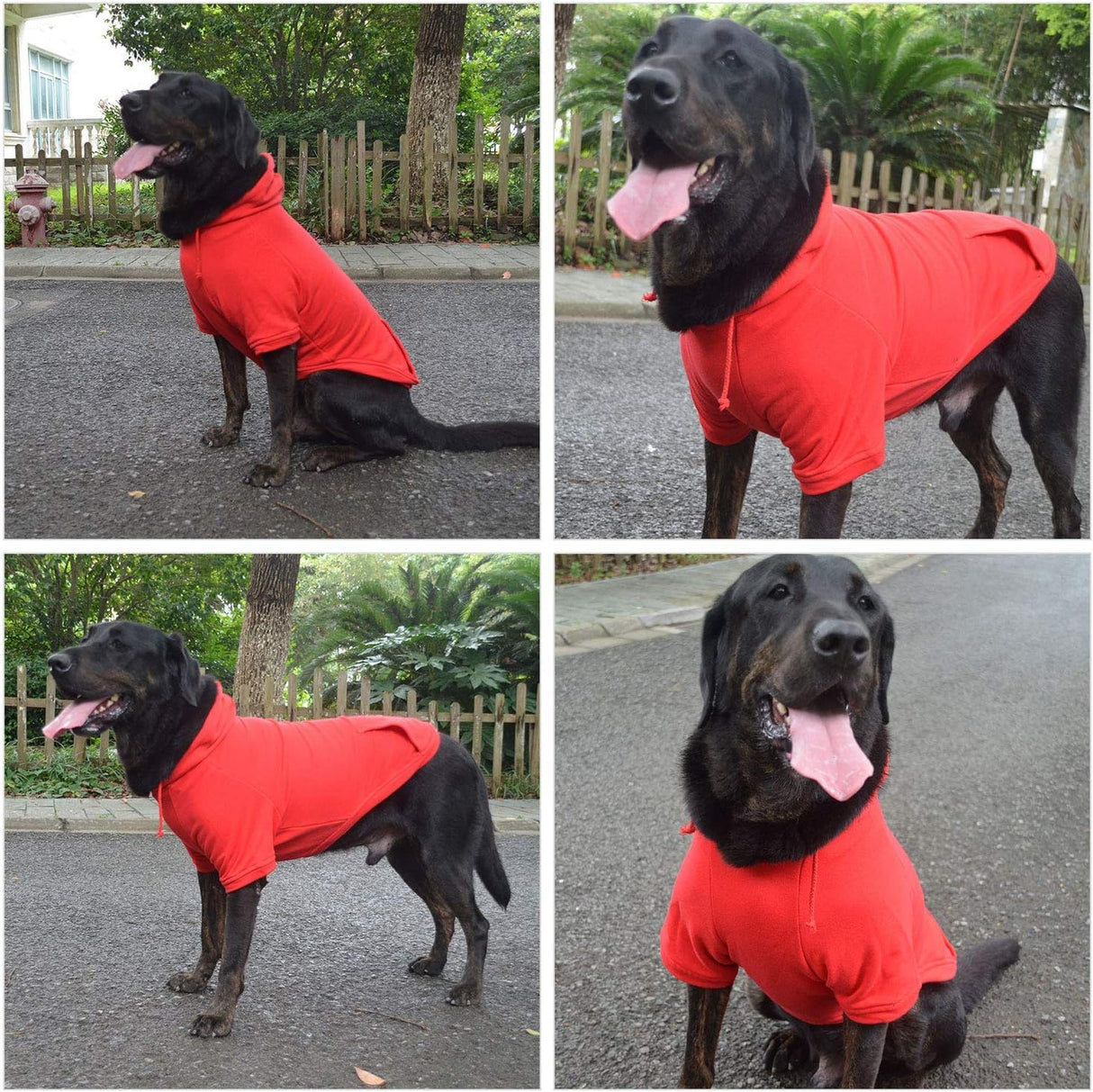 Lovelonglong Blank Basic Hoodie Sweatshirt for Dogs 100% Cotton Fits Small Medium Dachshund Large Dog Red 3XL