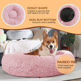 JOLLYVOGUE Dog Bed, Calming Anti-Anxiety Large Dog Bed, Fluffy Donut Cushion for Medium and Large Pets (27"/30"/36")