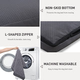Dog Crate Bed Waterproof for Small Dogs - Rose Velvet Soft Fluffy Washable With Removable Cover & Anti-Slip Bottom, 23 x 17 Inch, Gray