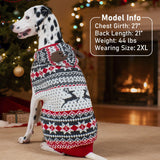 KYEESE Dog Christmas Sweater, Warm Dog Sweater for Small Dogs Boy Girl with Reindeer Antler Hood, Classic Winter Knitwear with Leash Hole, Soft Stretchy Fabric, Cozy Pet Clothes, Small