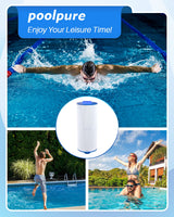 POOLPURE Removable Handle Spa Filter Replaces PJW60TL-OT-F2S, Jacuzzi Prem J300, J400, Unicel 6CH-961, 6541-383, 6540-476, 60 sq.ft Filter Cartridge with Built-in Dispenser, 2PACK