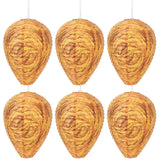 DECYOOL 6 Pack Orange Wasp Nest Decoy Hanging Wasp Deterrent for Wasps Hornets Yellow Jackets