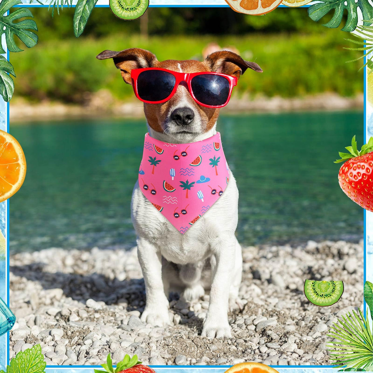 Aliceset 240 Pcs Summer Hawaii Dog Bandana Bulks Flamingo Fruit Patterns Printing Dog Kerchief Set Bibs Triangle Pet Scarf Soft Gifts Daily Cat Puppy Costume Accessories for Small and Medium Puppy