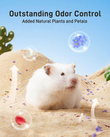 BUCATSTATE Hamster Sand, No-Dust 6.6LB Chinchilla Dust Bath with Pour Spout, 100% Natural Desert Bathing Sand for Syrian Hamster Gerbil Rat Mice Small Animals (Flower Smell)