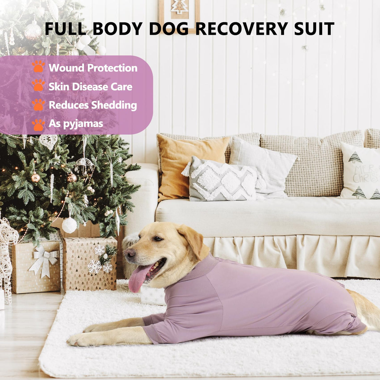 LIANZIMAU Dog Surgery Recovery Suit Full Body Alternative to Cone with Leg Sleeves Comfortable Spay Neuter Suit for Female Male Dogs Postoperative Protective Pet Clothes Pink L