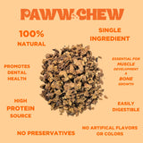 Paww Chew Beef Lung Dog Treats - 100% Natural, Single Ingredient, (2.5 Pound) Made in the USA, Dried & Dehydrated, High Protein High Value Dog Training Treats, Grain Free, Low-Odor Free for All Breeds