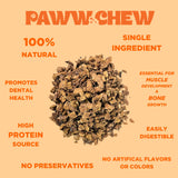 Paww Chew Beef Lung Dog Treats - 100% Natural, Single Ingredient, (2.5 Pound) Made in the USA, Dried & Dehydrated, High Protein High Value Dog Training Treats, Grain Free, Low-Odor Free for All Breeds