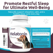 Load image into Gallery viewer, K9 Select Melatonin for Dogs - Composure Dog Calming Chews - Dog Melatonin for Sleep - Reduce Stress Helps Composure Calming Treats for Small Dogs - 3 mg, 120 Beef Flavored Chewable Tablets
