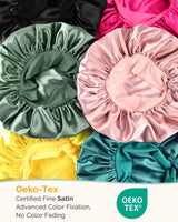 Adjustable Satin Bonnet for Sleeping Women Double Layer Hair Wrap Reduce Friction Prevent Frizz Natural Curly Hair, Blush Pink
