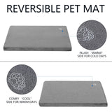 EMPSIGN Stylish Dog Bed Mat Dog Crate Pad Mattress Reversible (Cool & Warm), Water Proof Linings, Removable Machine Washable Cover, Firm Support Small to XX Large Dogs, Grey,XL(41''''*28''''*3'''')
