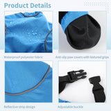 Dog Pants with Suspenders, Adjustable Waterproof Dog Boots, Anti-Dirty Anti-Slip Pet Paw Protectors, Reflective for Night Visibility, Ideal for Daily Outdoor Strolls (Blue, S)