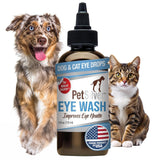 PetSilver Eye Drops for Dogs and Cats - Natural Dog Eye Wash - Relief for Inflammation & Irritation - Pet Eye Cleaner and Tear Stain Remover - Patented Silver Formula - Made in The USA - 4 fl oz