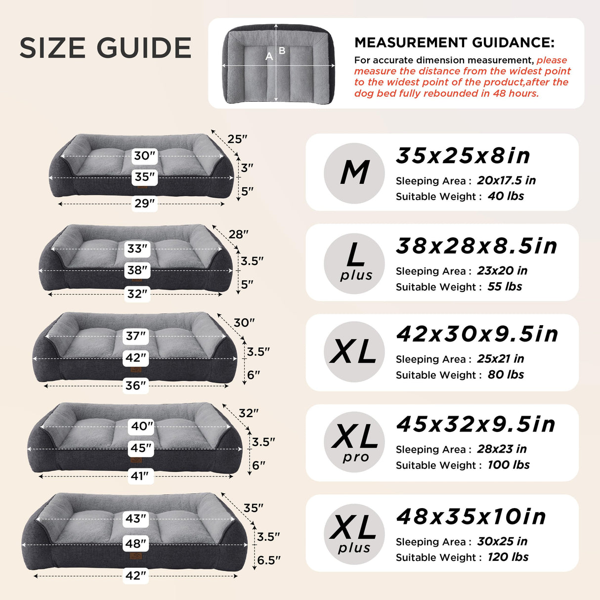 Bedsure SupportMax™ XL Orthopedic Dog Beds Large Sized Dog - Extra Thick Supportive Dogs Couch with Waterproof Washable Cover, Extra Large Comfort Pet Sofa with Soft Sherpa & Nonskid Bottom, Grey, 42"