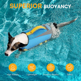 Queenmore XS Dog Life Jacket, Reflective Puppy Lifejacket Dog Life Vest for Swimming Boating, Lightweight Dogs Swim Vest with Superior Buoyancy and Rescue Handle, Blue, XS